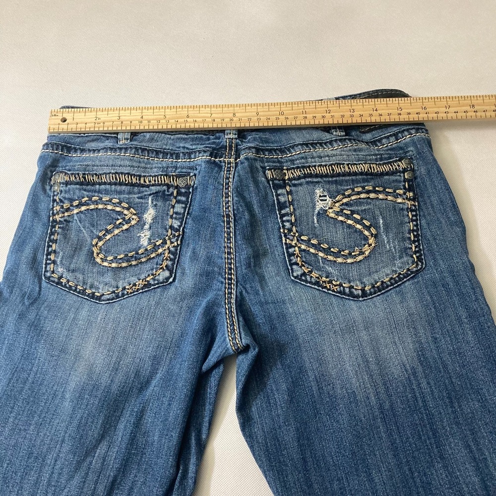 Silver Jeans Co. Aiko Mid Bermuda Distressed Denim Shorts Embellished Y2K W30 - Picture 9 of 11